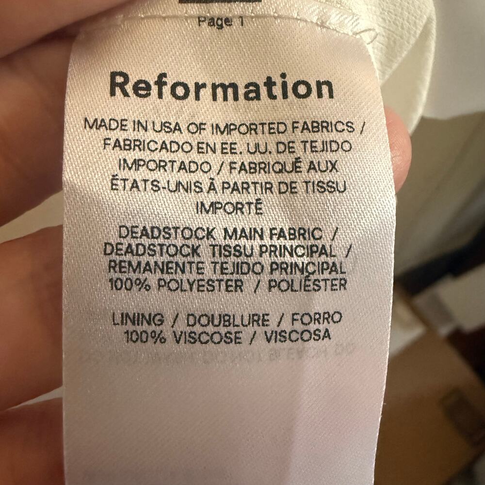 REFORMATION White Cocktail Dress Size 6 Weslan Dress - Ivory - Picture 4 of 5